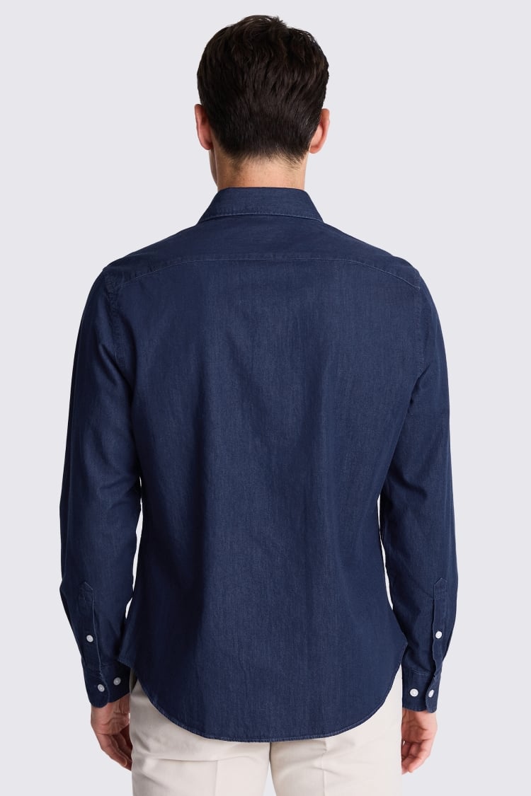 Dark Blue Denim Shirt 