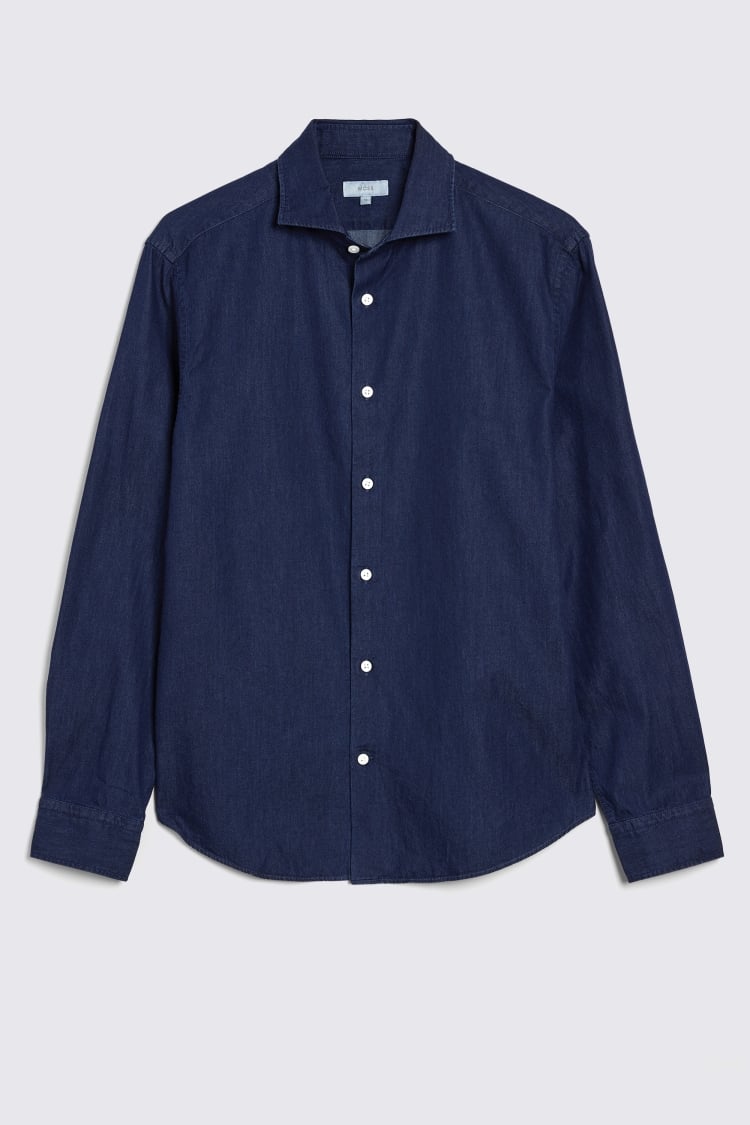 Dark Blue Denim Shirt 