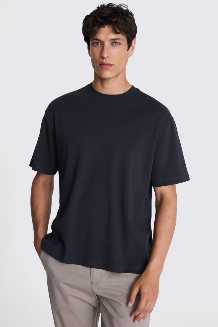 Navy Heavyweight Crew-Neck T-Shirt