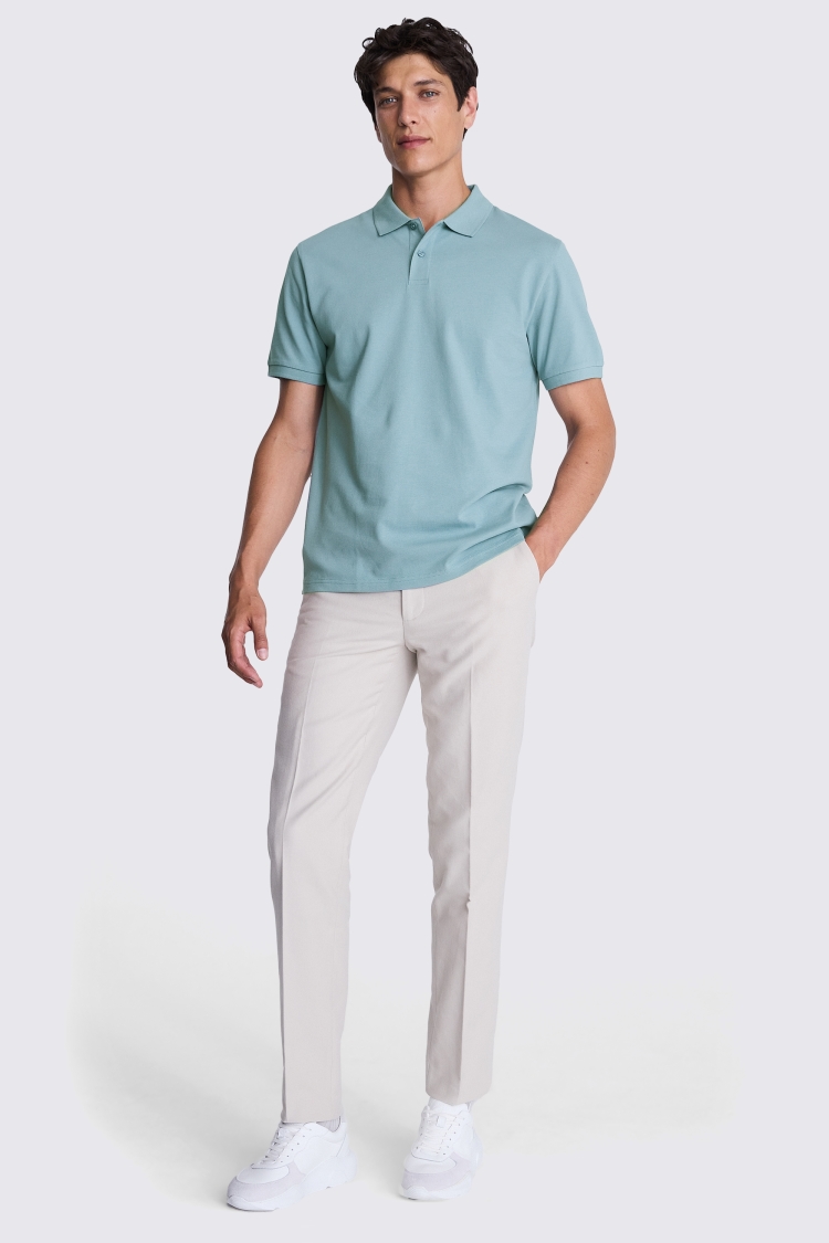 Light Teal Piqué Polo Shirt