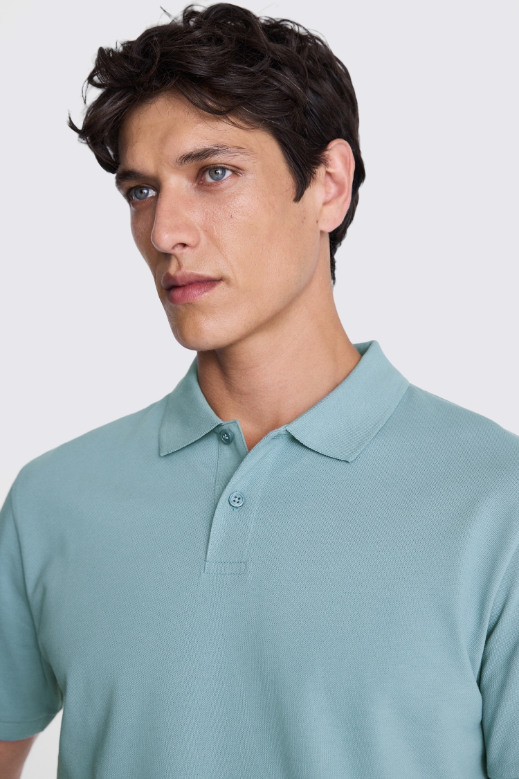 Light Teal Piqué Polo Shirt