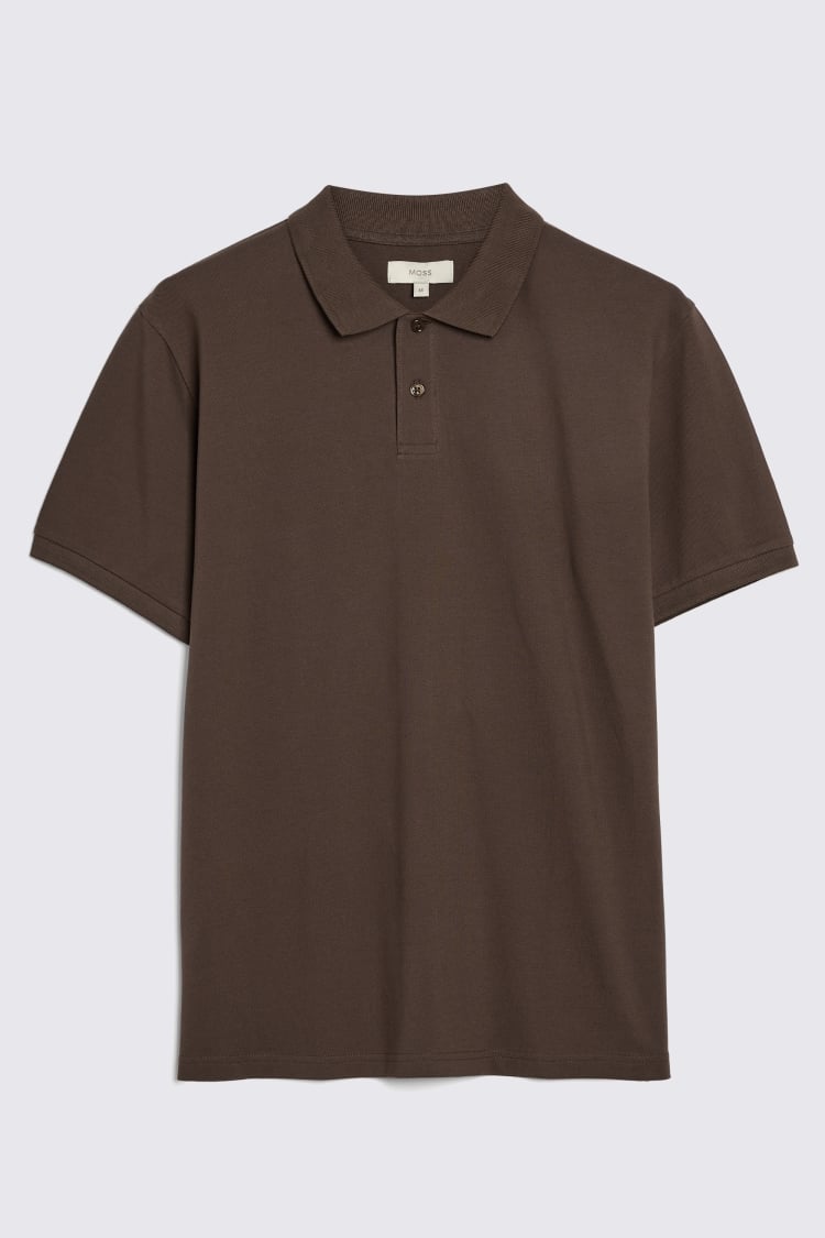 Brown Piqué Polo Shirt