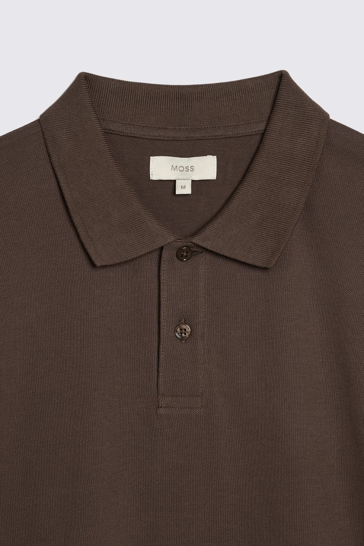 Brown Piqué Polo Shirt