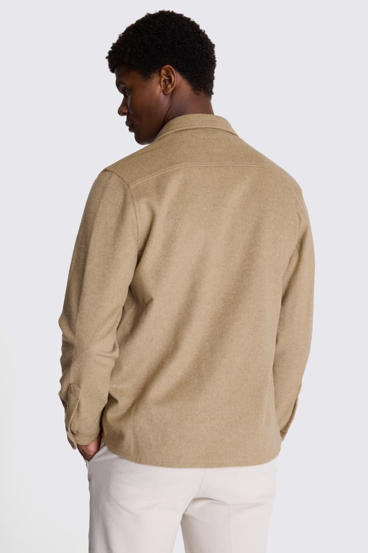 Camel Flannel Safari Overshirt