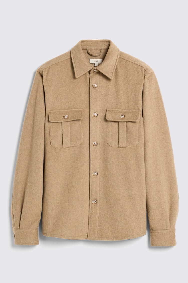 Camel Flannel Safari Overshirt