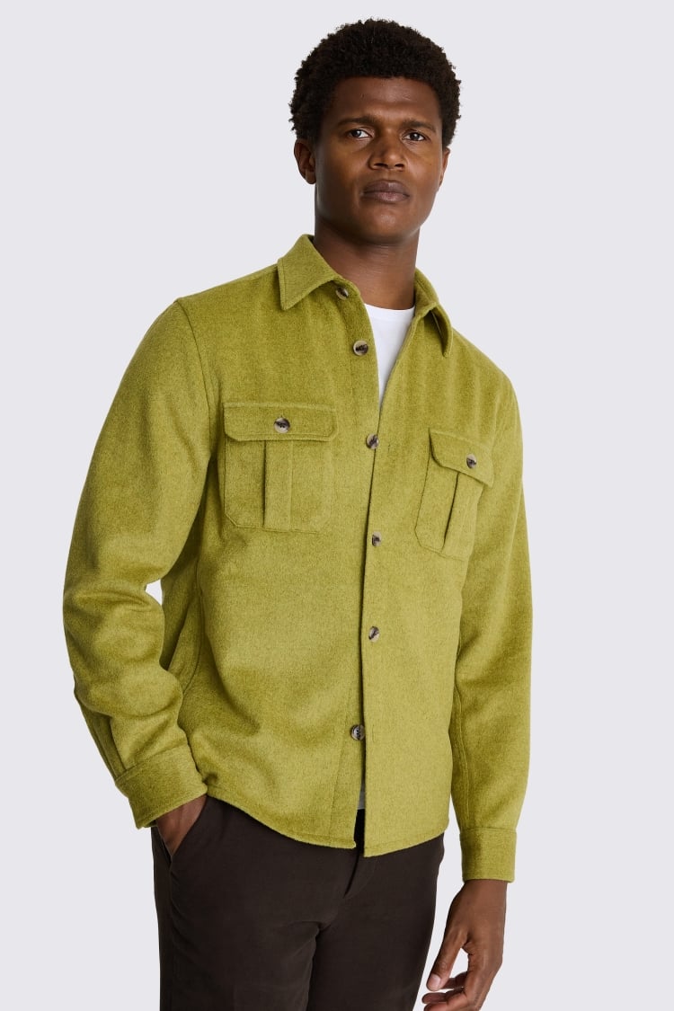 Acid Green Flannel Safari Overshirt