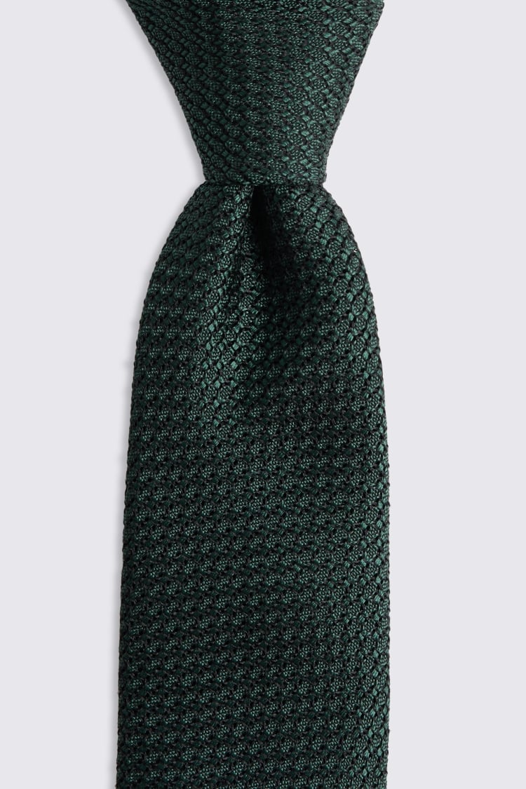 Italian Forest Green Grenadine Tie