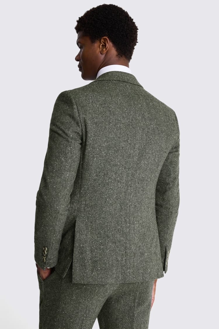 Slim Fit Khaki Tweed Suit