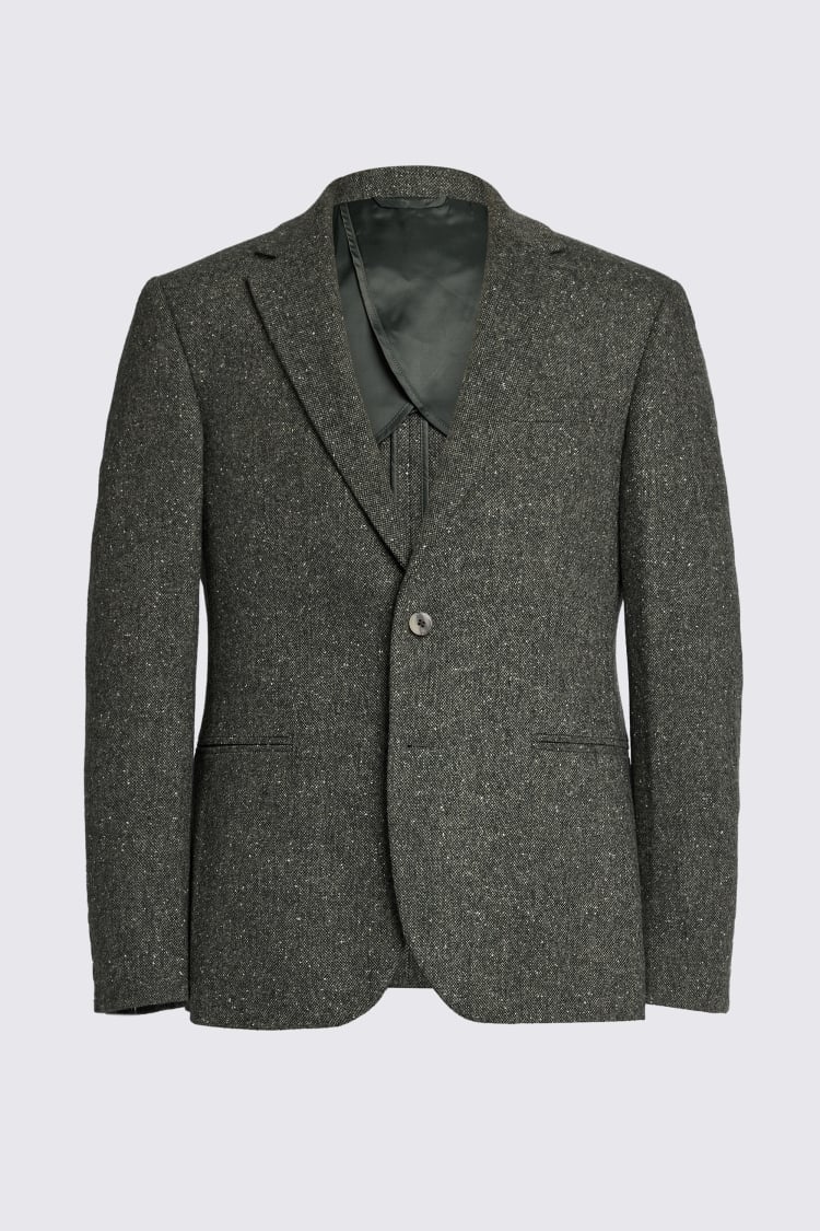 Slim Fit Khaki Tweed Suit