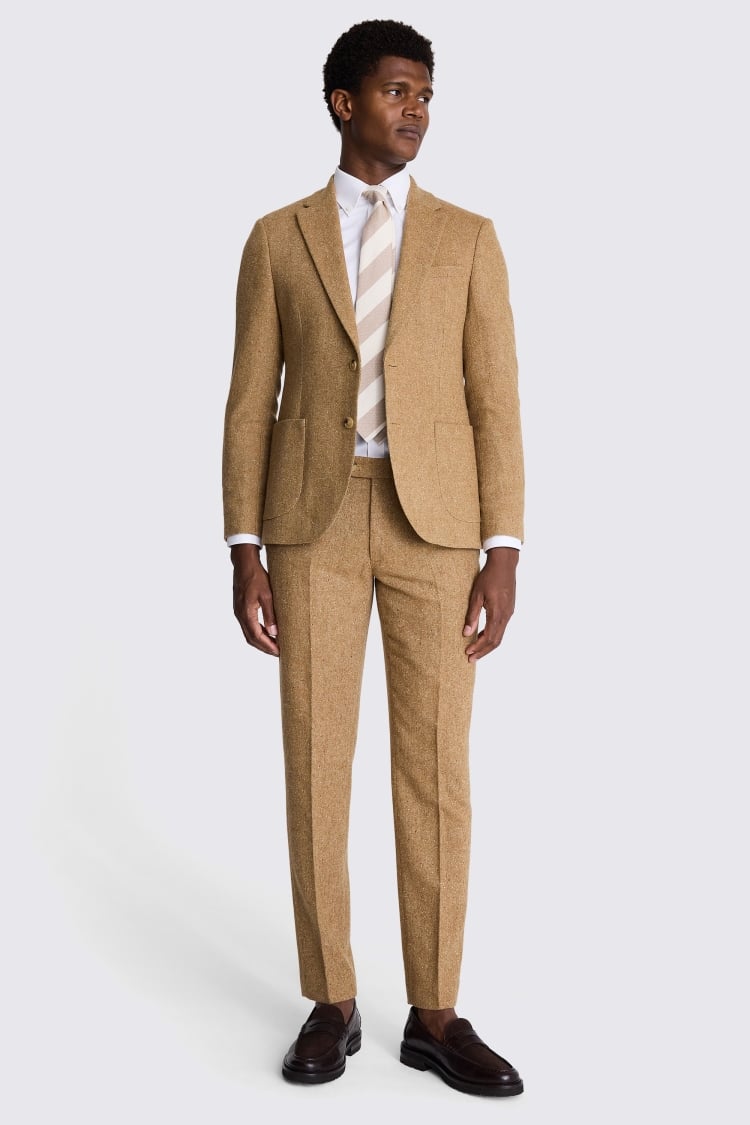 Slim Fit Gold Tweed Suit