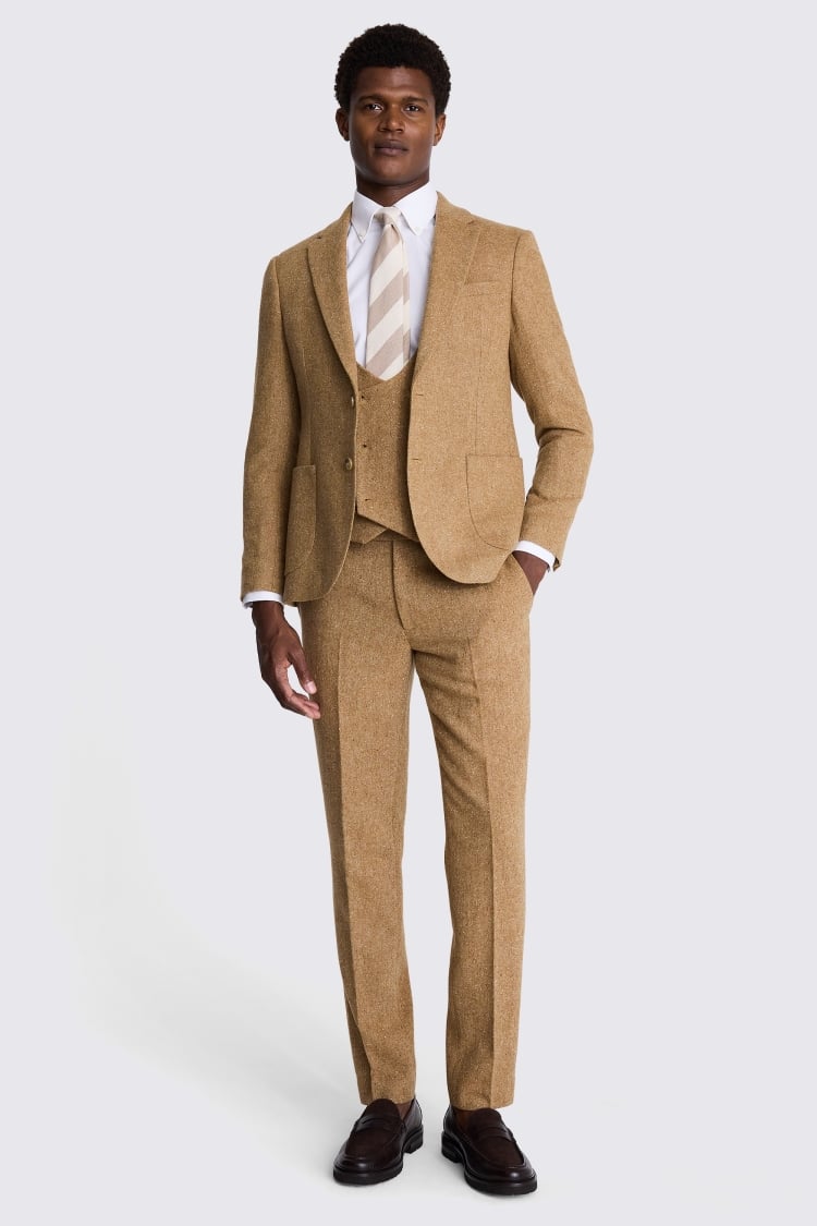 Slim Fit Gold Tweed Suit