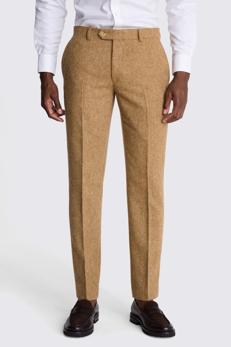 Slim Fit Gold Tweed Pants