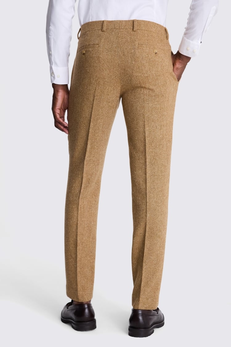 Slim Fit Gold Tweed Trousers