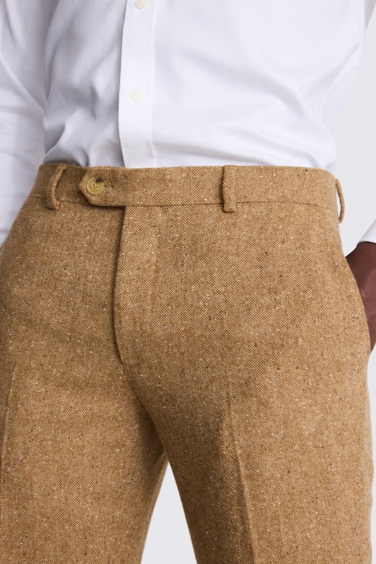 Slim Fit Gold Tweed Pants