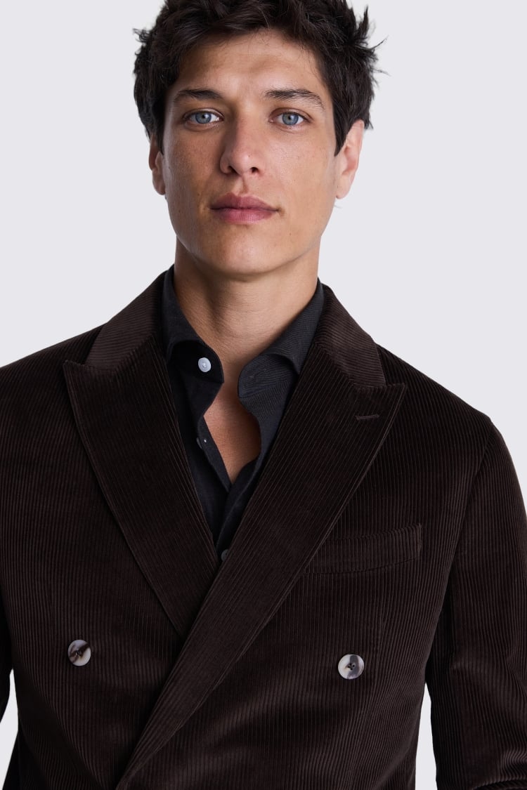 Tailored Fit Dark Brown Corduroy Suit