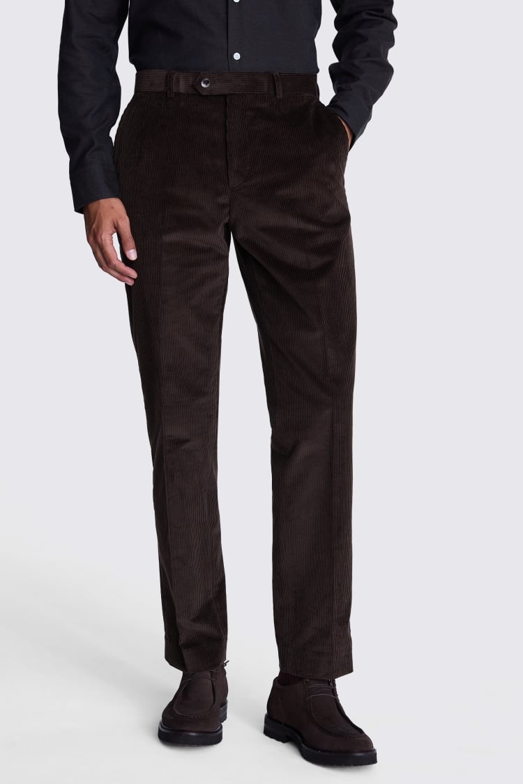 Tailored Fit Dark Brown Corduroy Suit