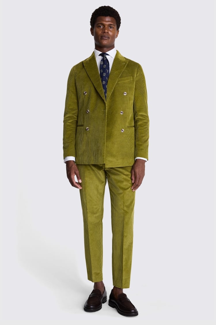 Tailored Fit Lime Green Corduroy Suit