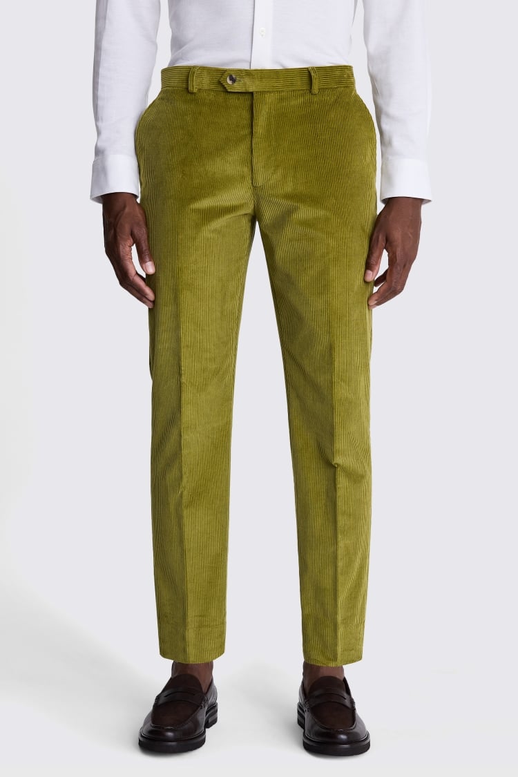 Tailored Fit Lime Green Corduroy Suit