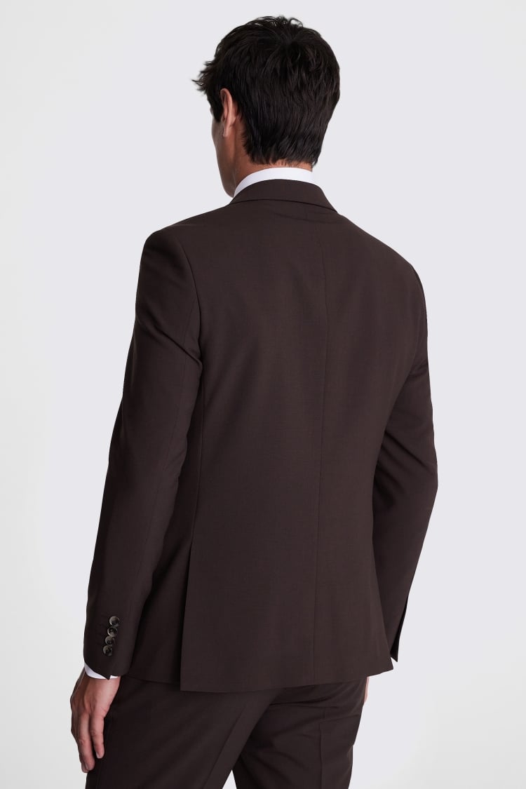 DKNY Slim Fit Brown Suit