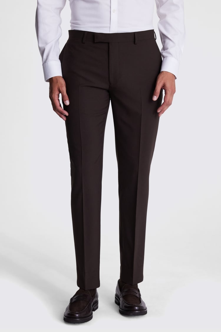 DKNY Slim Fit Brown Suit