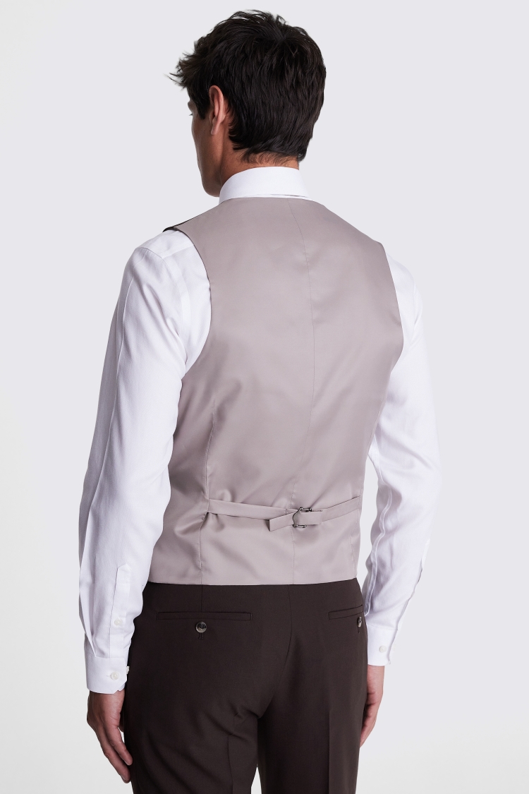 DKNY Slim Fit Brown Waistcoat 