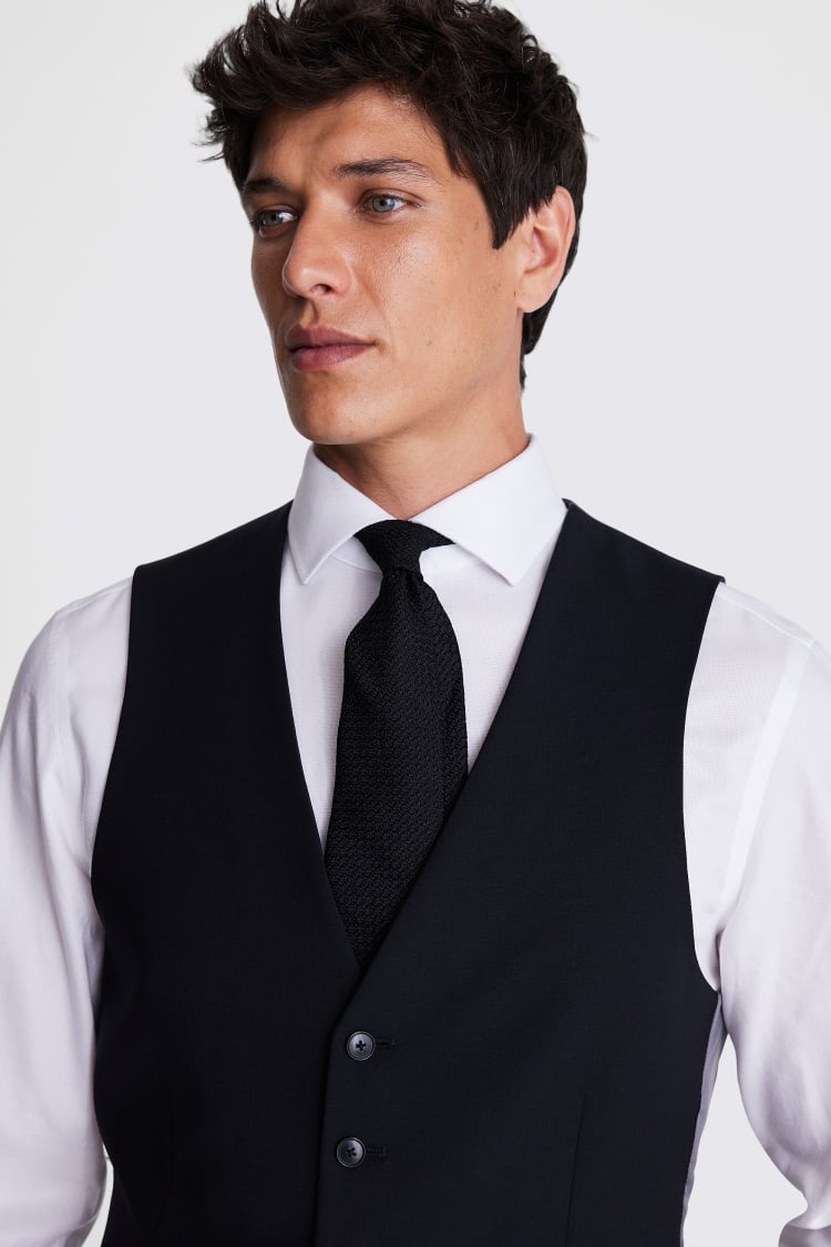 DKNY Slim Fit Black Waistcoat 