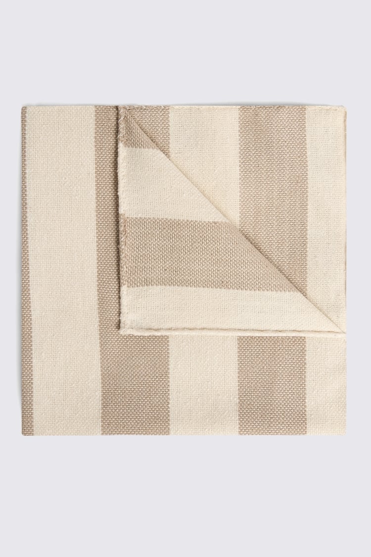 Italian Neutral Stripe Pocket Square