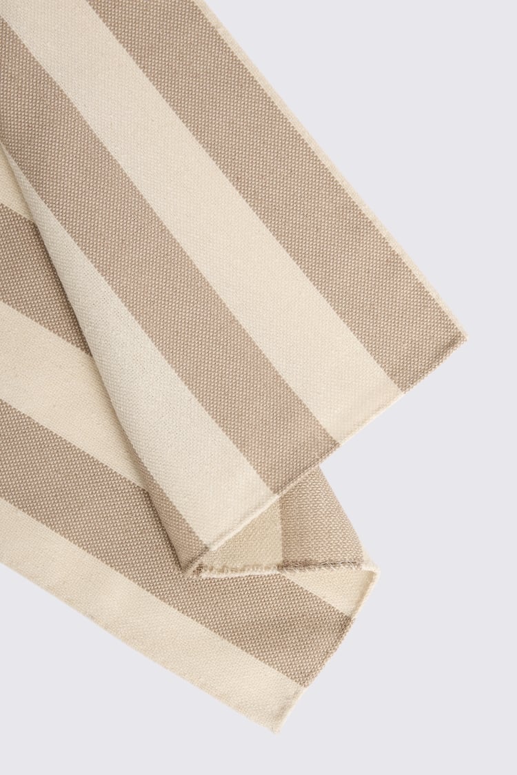 Italian Neutral Stripe Pocket Square