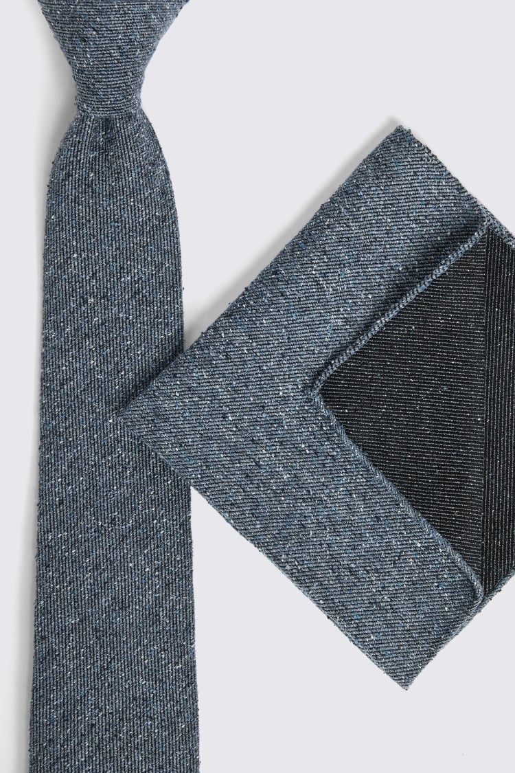 Italian Light Blue Plain Weave Pocket Square