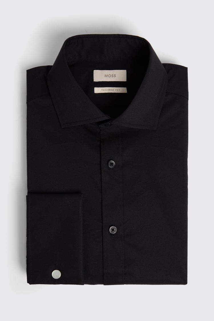 Tailored Fit Black Stretch Shirt