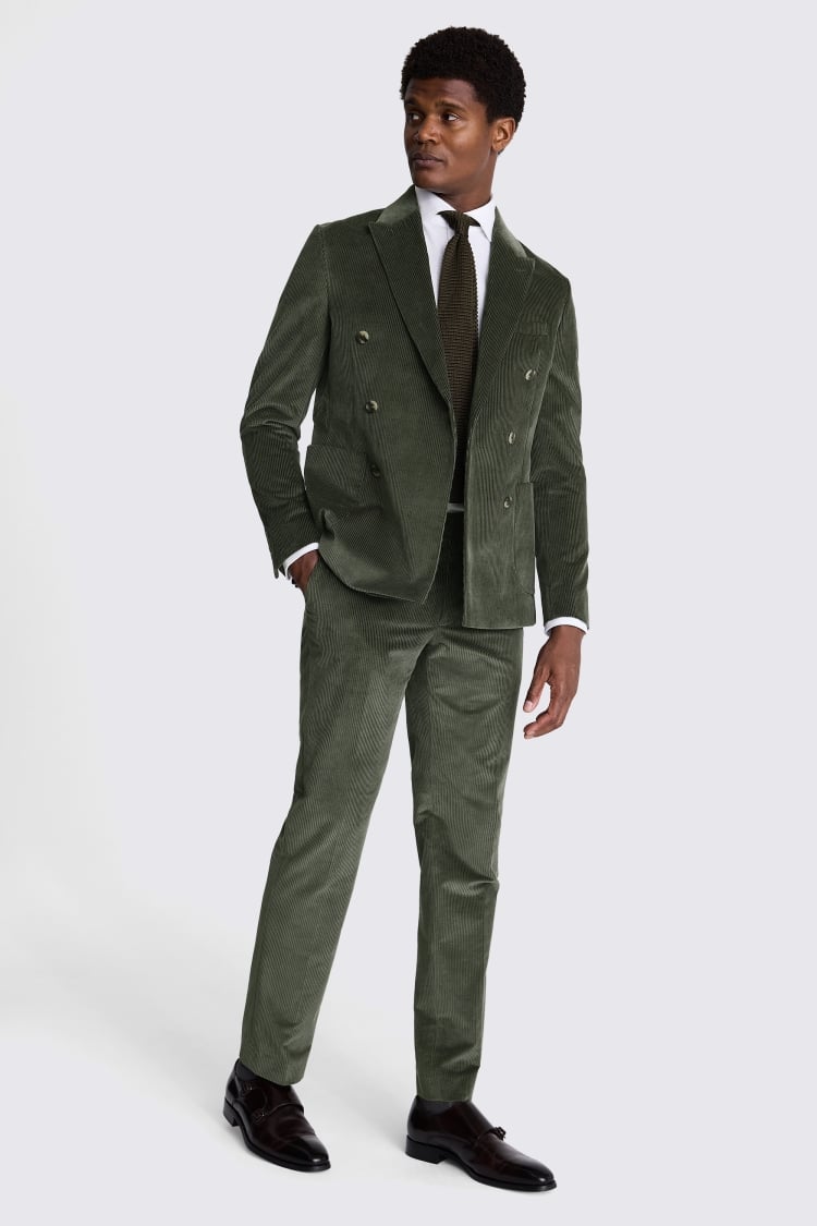 Slim Fit Olive Corduroy Suit