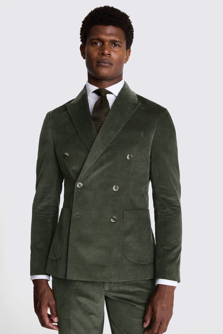 Slim Fit Olive Corduroy Jacket 