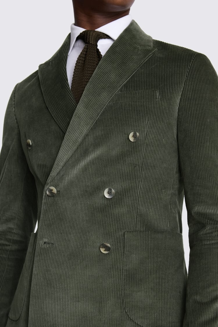 Slim Fit Olive Corduroy Suit