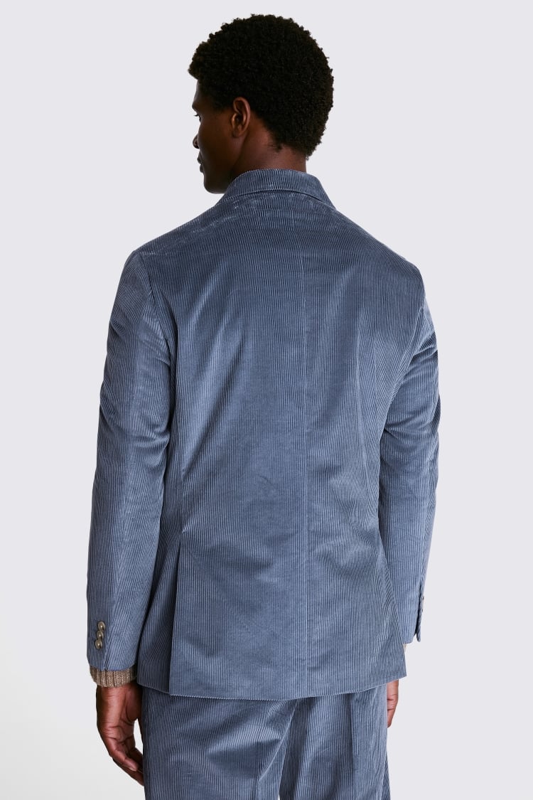 Relaxed Fit Steel Blue Corduroy Suit