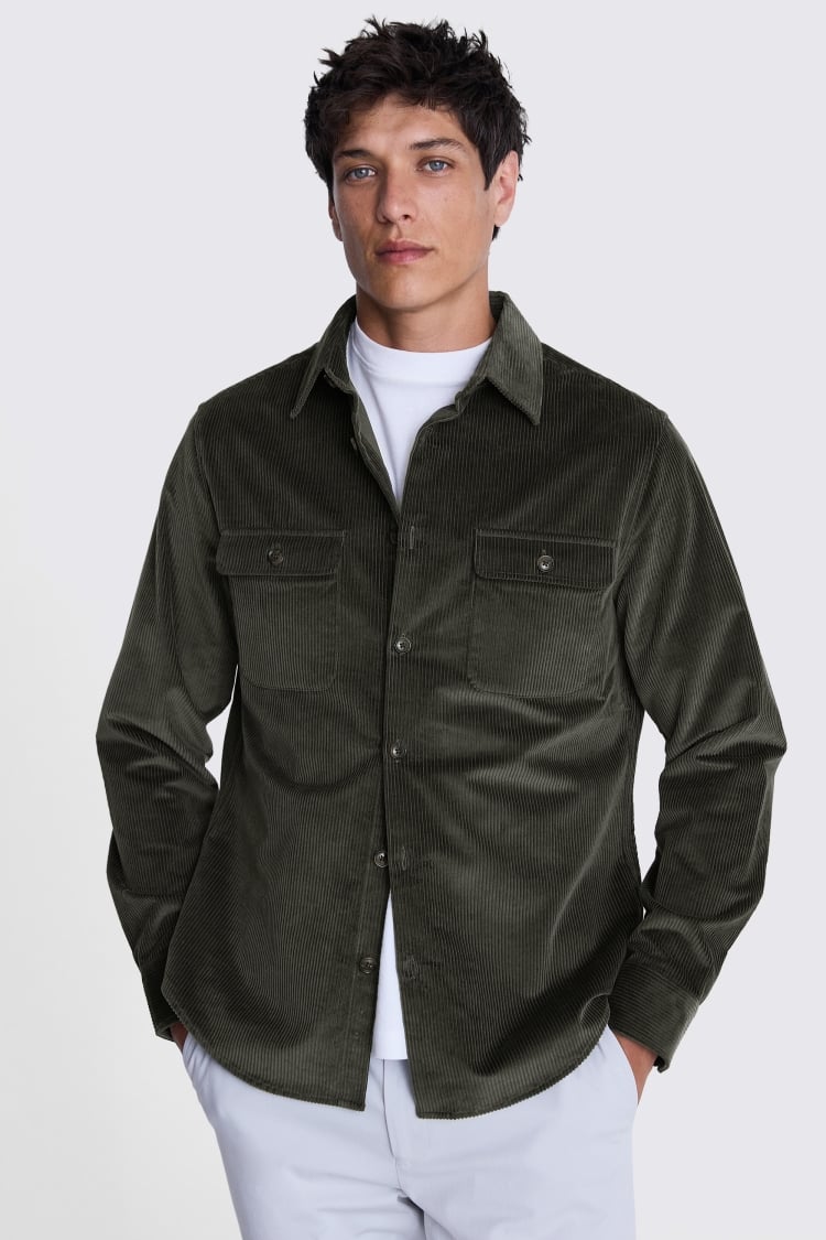 Khaki Corduroy Overshirt