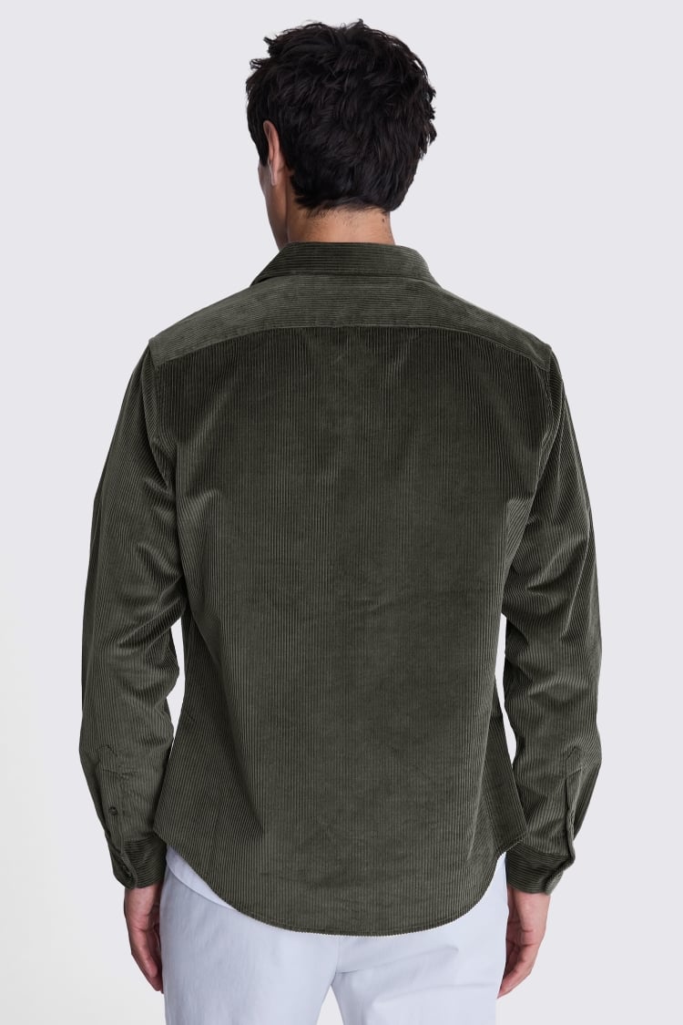 Khaki Corduroy Overshirt