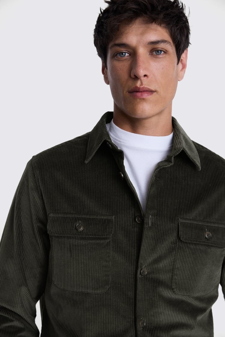 Khaki Corduroy Overshirt