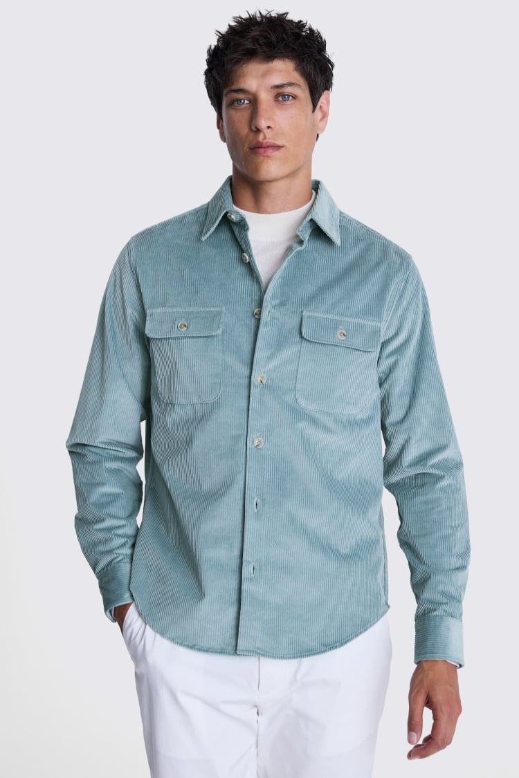 Teal Corduroy Overshirt