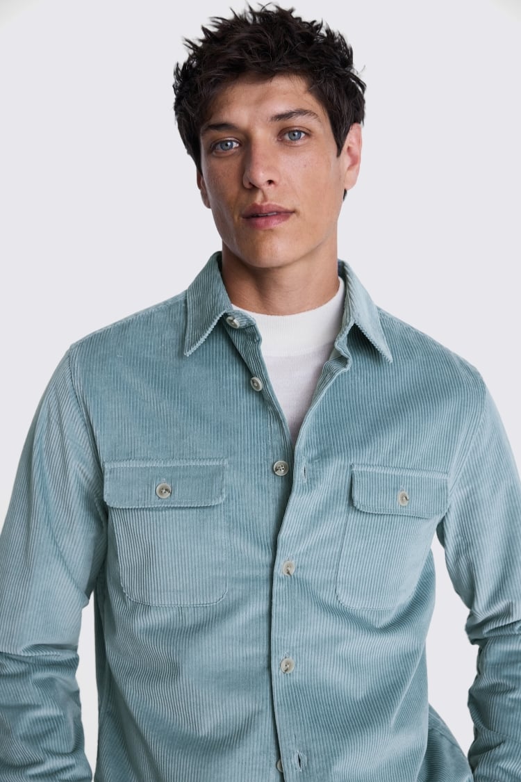 Teal Corduroy Overshirt