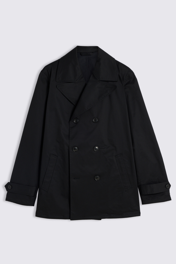 Black Cotton Peacoat