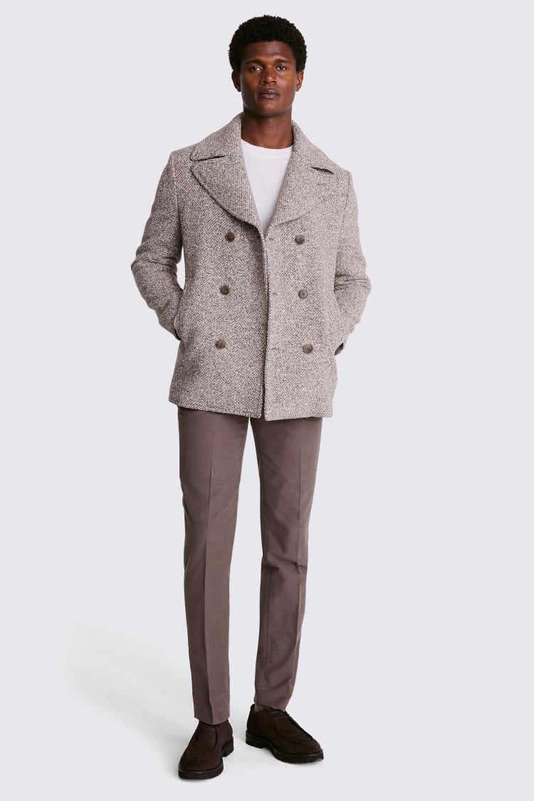 Brown Tweed Peacoat 