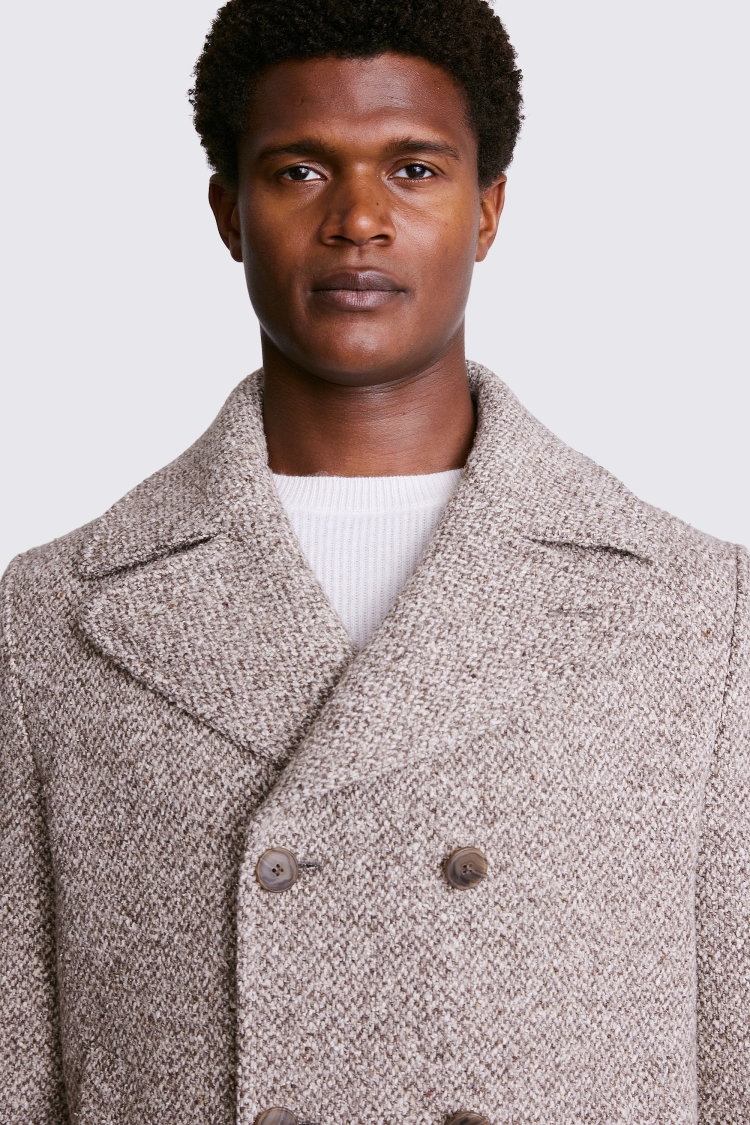 Brown Tweed Peacoat 