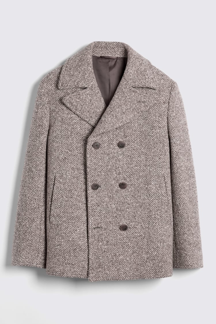 Brown Tweed Peacoat 