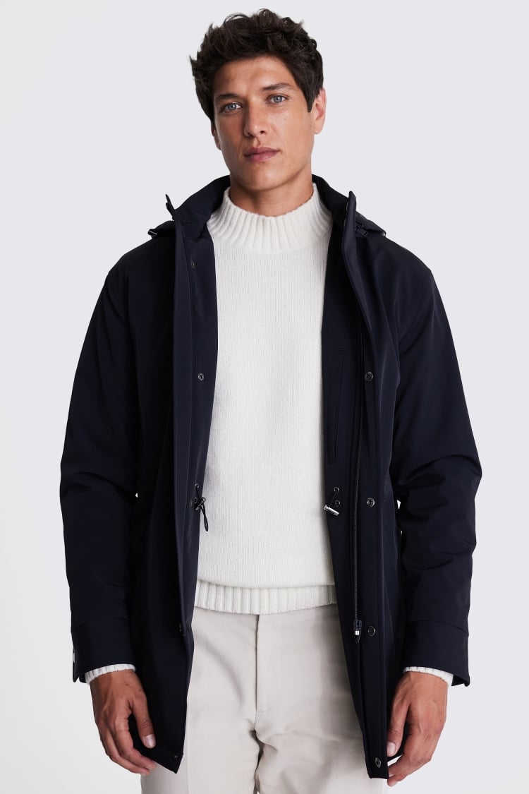 Navy Removable Hood Jacket