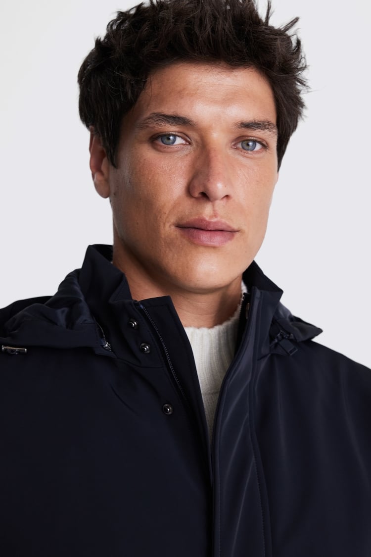 Navy Removable Hood Jacket