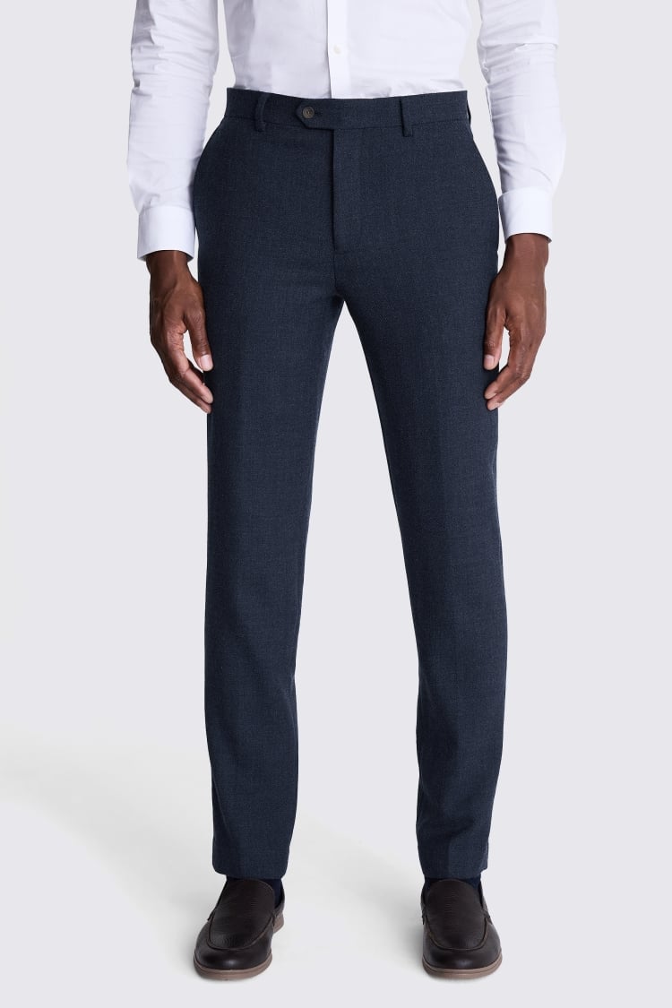 Tailored Fit Blue Twill Trousers