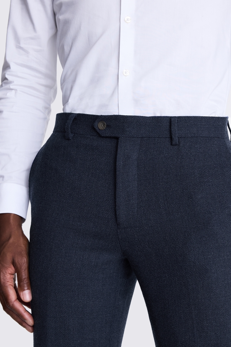 Tailored Fit Blue Twill Trousers