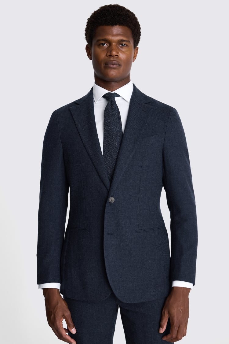 Tailored Fit Blue Twill Jacket