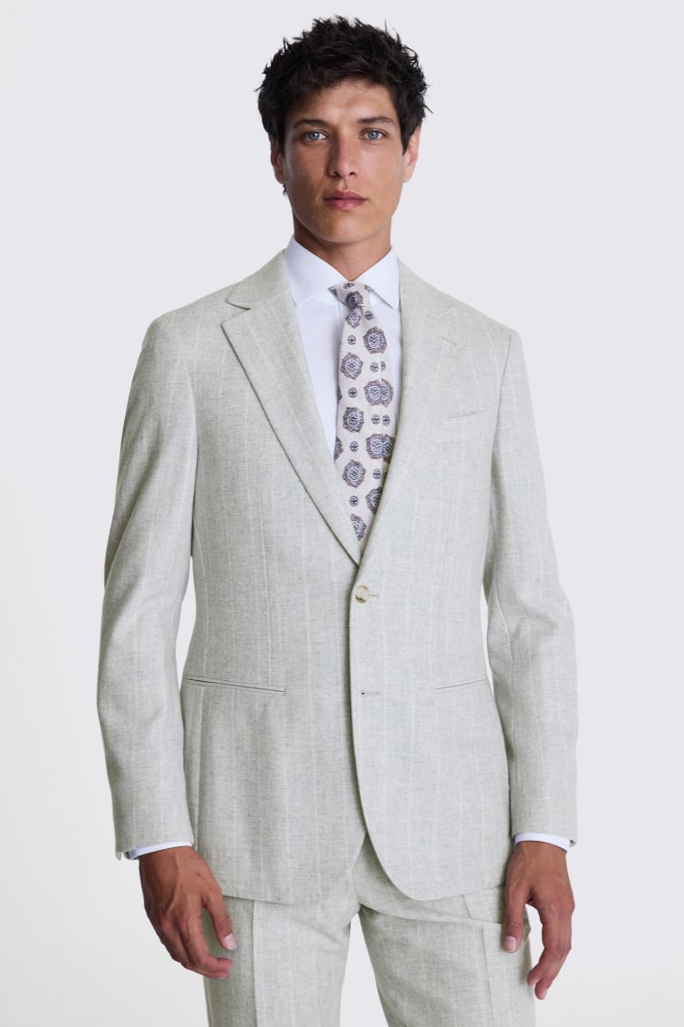 Tailored Fit Light Grey Stripe Suit