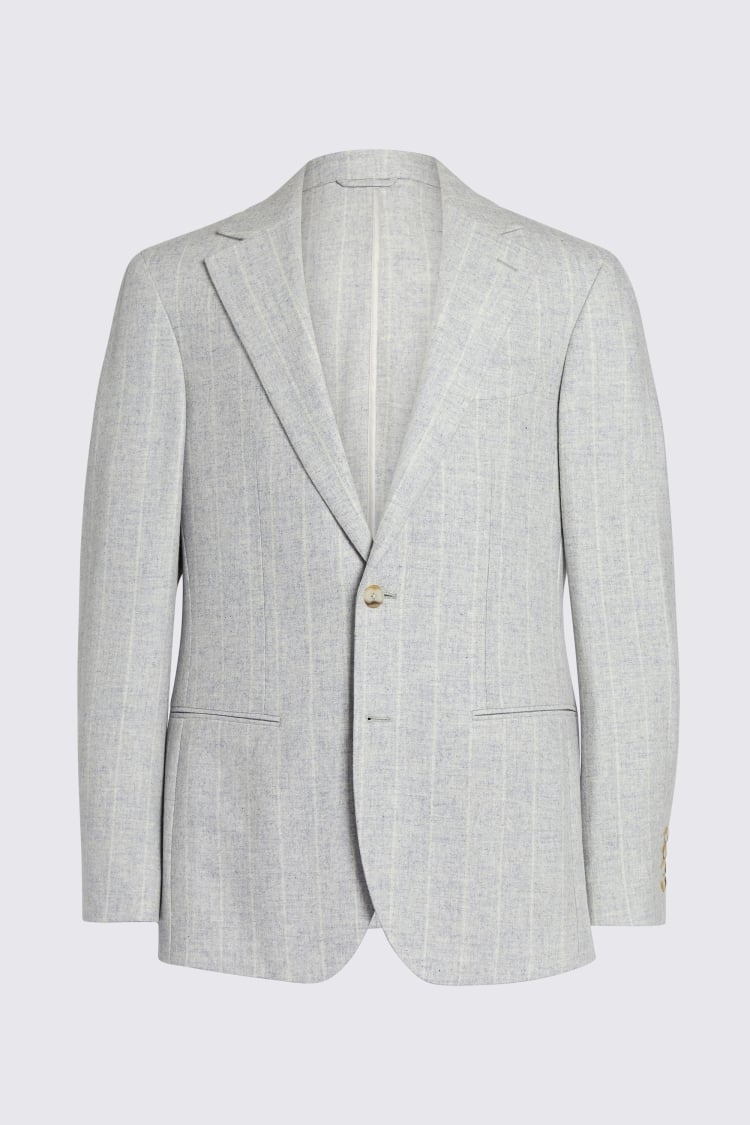 Tailored Fit Light Grey Stripe Suit